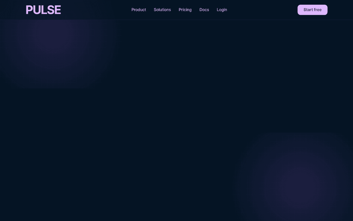 Captura de pantalla del proyecto PULSE Analytics — SaaS · AI por Naumow